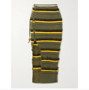 JACQUEMUS Green Concha Cutout Midi Skirt size 38